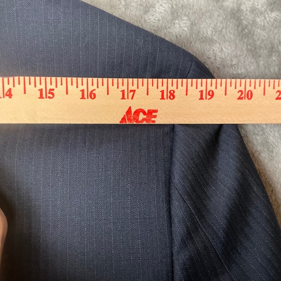 JOS A BANK 1905 Mens 39 Regular Navy Pinstripe Wool Blend Suit Jacket Blazer - Picture 13 of 13